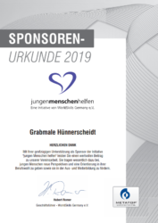 Sponsoren-Urkunde 2019